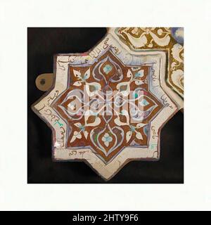 Arte ispirata a Tile a forma di stella, 13th–14th secolo, made in Iran, probabilmente Kashan, Stonepaste; lingloze dipinta in blu e turchese e lucida su smalto bianco opaco, 8 x 8 poll. (20,3 x 20,3 cm), Ceramics-Tiles, questa stella a otto punte mattonella era probabilmente originariamente parte di un, opere classiche modernizzate da Artotop con un tuffo di modernità. Forme, colore e valore, impatto visivo accattivante sulle emozioni artistiche attraverso la libertà delle opere d'arte in modo contemporaneo. Un messaggio senza tempo che persegue una nuova direzione selvaggiamente creativa. Artisti che si rivolgono al supporto digitale e creano l'NFT Artotop Foto Stock