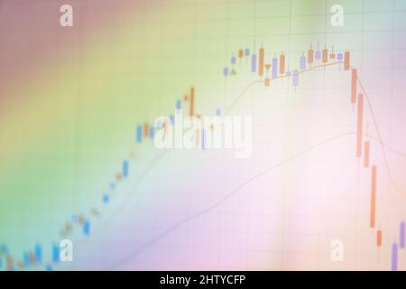 Dati finanziari su un concetto di sfondo di monitor Foto Stock