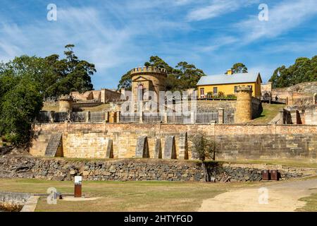 Officers'Area, Convict Settlement, Port Arthur, Tasmania, Australia Foto Stock