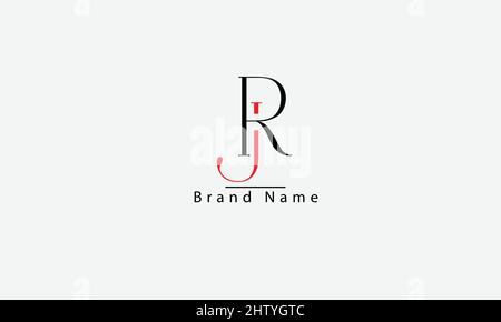 Modello monogramma vettoriale astratto RJ JR R J. Illustrazione Vettoriale