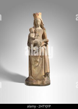 Arte ispirata da Vergine e Bambino, 15th secolo, made in Touraine, Loira, francese, Calcare con policromia, totale: 64 1/4 x 23 3/8 x 16 poll. (163,2 x 59,4 x 40,6 cm), scultura-pietra, opere classiche modernizzate da Artotop con un tocco di modernità. Forme, colore e valore, impatto visivo accattivante sulle emozioni artistiche attraverso la libertà delle opere d'arte in modo contemporaneo. Un messaggio senza tempo che persegue una nuova direzione selvaggiamente creativa. Artisti che si rivolgono al supporto digitale e creano l'NFT Artotop Foto Stock