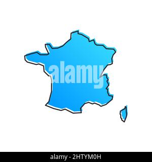 Mappa vettoriale blu della Francia Illustrazione Vettoriale