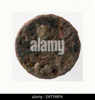 Arte ispirata a Disk Brooch, 8th–9th secolo, Merovingia, lega di rame, smalto champlevé, Totale: 11/16 x 1/4 poll. (1,8 x 0,6 cm), in lega di rame metallizzato, opere classiche modernizzate da Artotop con un tocco di modernità. Forme, colore e valore, impatto visivo accattivante sulle emozioni artistiche attraverso la libertà delle opere d'arte in modo contemporaneo. Un messaggio senza tempo che persegue una nuova direzione selvaggiamente creativa. Artisti che si rivolgono al supporto digitale e creano l'NFT Artotop Foto Stock