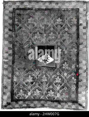 Art Inspired by Carpet with Coat of Arms, 15th–16th Century, Spanish, Wool, Overall: 78 x 59 poll. (198,1 x 149,9 cm), tessili-tappeti, opere classiche modernizzate da Artotop con un tuffo di modernità. Forme, colore e valore, impatto visivo accattivante sulle emozioni artistiche attraverso la libertà delle opere d'arte in modo contemporaneo. Un messaggio senza tempo che persegue una nuova direzione selvaggiamente creativa. Artisti che si rivolgono al supporto digitale e creano l'NFT Artotop Foto Stock