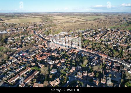 Hungerford città e canale Inghilterra drone aereo filmati Foto Stock