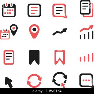 Set vettoriale di icone grafiche Web di informazioni semplici Illustrazione Vettoriale