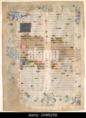 Arte ispirata dal manoscritto foglia da un Messale, metà del 15th secolo, francese, Tempera, inchiostro, E oro su pergamena, totale: 12 13/16 x 9 5/8 poll. (32,5 x 24,4 cm), Manuscripts and Illuminations, opere classiche modernizzate da Artotop con un tocco di modernità. Forme, colore e valore, impatto visivo accattivante sulle emozioni artistiche attraverso la libertà delle opere d'arte in modo contemporaneo. Un messaggio senza tempo che persegue una nuova direzione selvaggiamente creativa. Artisti che si rivolgono al supporto digitale e creano l'NFT Artotop Foto Stock