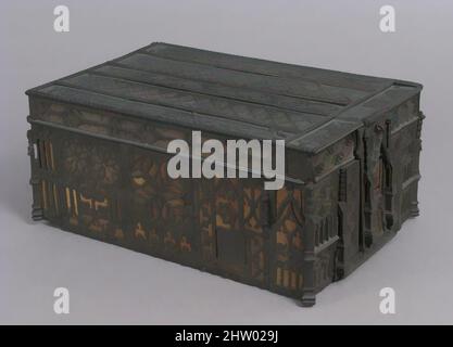 Arte ispirata al coffer, 15th secolo, francese, ferro, legno e anima in pelle, tuta: 5 7/8 x 13 x 8 1/4 pollici (14,9 x 33 x 21 cm), ferro metallizzato, opere classiche modernizzate da Artotop con un tocco di modernità. Forme, colore e valore, impatto visivo accattivante sulle emozioni artistiche attraverso la libertà delle opere d'arte in modo contemporaneo. Un messaggio senza tempo che persegue una nuova direzione selvaggiamente creativa. Artisti che si rivolgono al supporto digitale e creano l'NFT Artotop Foto Stock