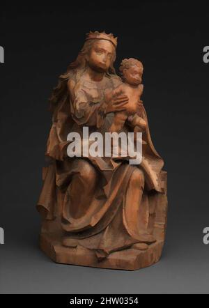 Arte ispirata a Vergine e Bambino, 1510–15, made in the Chiemgau, alta Baviera, Germania, Limeta con tracce di policromia, 23 5/8 x 13 3/4 x 9 7/16in. (60 x 35 x 24cm), scultura-legno, Maestro di Rabenden (tedesco, attivo ca. 1500–1530), questa Vergine e Bambino originariamente era, opere classiche modernizzate da Artotop con un tuffo di modernità. Forme, colore e valore, impatto visivo accattivante sulle emozioni artistiche attraverso la libertà delle opere d'arte in modo contemporaneo. Un messaggio senza tempo che persegue una nuova direzione selvaggiamente creativa. Artisti che si rivolgono al supporto digitale e creano l'NFT Artotop Foto Stock