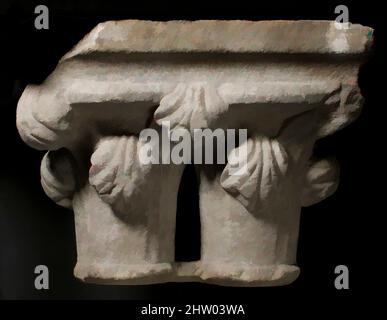 Arte ispirata da Double Capital, fine 13th-inizio 14th secolo, made in Pyrénées, francese, marmo, totale: 21 x 15 3/4 x 12 1/2 pollici (53,3 x 40 x 31,8 cm), scultura-architettura, opere classiche modernizzate da Artotop con un tocco di modernità. Forme, colore e valore, impatto visivo accattivante sulle emozioni artistiche attraverso la libertà delle opere d'arte in modo contemporaneo. Un messaggio senza tempo che persegue una nuova direzione selvaggiamente creativa. Artisti che si rivolgono al supporto digitale e creano l'NFT Artotop Foto Stock