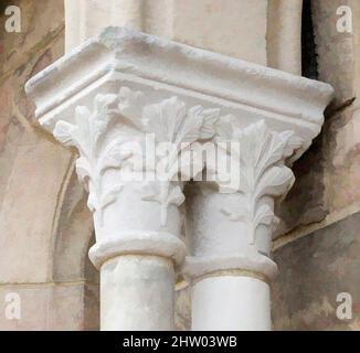 Arte ispirata a Double Capital, fine 13th–inizio 14th secolo, francese, marmo, totale: 21 3/4 x 17 x 13 5/8 pollici (55,2 x 43,2 x 34,6 cm), scultura-architettura, opere classiche modernizzate da Artotop con un tocco di modernità. Forme, colore e valore, impatto visivo accattivante sulle emozioni artistiche attraverso la libertà delle opere d'arte in modo contemporaneo. Un messaggio senza tempo che persegue una nuova direzione selvaggiamente creativa. Artisti che si rivolgono al supporto digitale e creano l'NFT Artotop Foto Stock