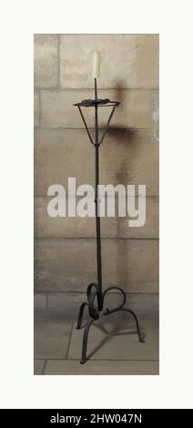 Art Inspired by Pricket Candlestick, 15th Century, Italian (?), Iron, Overall: 54 in. (137,2 cm), ferro metallizzato, opere classiche modernizzate da Artotop con un tuffo di modernità. Forme, colore e valore, impatto visivo accattivante sulle emozioni artistiche attraverso la libertà delle opere d'arte in modo contemporaneo. Un messaggio senza tempo che persegue una nuova direzione selvaggiamente creativa. Artisti che si rivolgono al supporto digitale e creano l'NFT Artotop Foto Stock