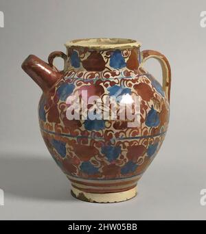 Arte ispirata da caraffa, seconda metà del 15th secolo, fatta probabilmente a Manises, Valencia, Spagna, spagnolo, terracotta vetrata, Totale: 8 5/8 poll. (21,9 cm), Ceramica, opere classiche modernizzate da Artotop con un tuffo di modernità. Forme, colore e valore, impatto visivo accattivante sulle emozioni artistiche attraverso la libertà delle opere d'arte in modo contemporaneo. Un messaggio senza tempo che persegue una nuova direzione selvaggiamente creativa. Artisti che si rivolgono al supporto digitale e creano l'NFT Artotop Foto Stock