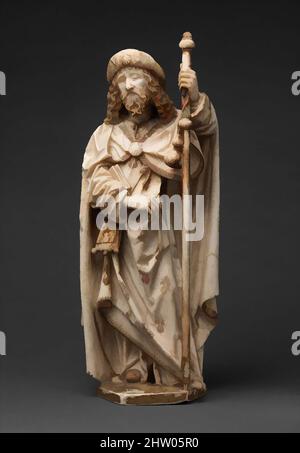 Arte ispirata a San Giacomo maggiore, 1489–93, fatta a Burgos, Castiglia-León, Spagna, Spagnolo, Alabastro con vernice e doratura, 18 1/16 x 6 7/8 x 4 15/16 pollici (45,9 x 17,4 x 12,5 cm), scultura-pietra, Gil de Siloe (spagnolo, attivo 1475-1505), nel 1486, Isabel di Castiglia, patrona di, Opere classiche modernizzate da Artotop con un tocco di modernità. Forme, colore e valore, impatto visivo accattivante sulle emozioni artistiche attraverso la libertà delle opere d'arte in modo contemporaneo. Un messaggio senza tempo che persegue una nuova direzione selvaggiamente creativa. Artisti che si rivolgono al supporto digitale e creano l'NFT Artotop Foto Stock