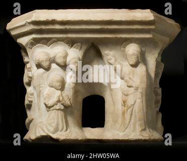 Arte ispirata alla Doppia capitale, fine 15th secolo, made in Trie o Larreule, Francia, francese, marmo, tuta: 21 x 13 pollici (53,3 x 33 cm), scultura-architettura, opere classiche modernizzate da Artotop con un tuffo di modernità. Forme, colore e valore, impatto visivo accattivante sulle emozioni artistiche attraverso la libertà delle opere d'arte in modo contemporaneo. Un messaggio senza tempo che persegue una nuova direzione selvaggiamente creativa. Artisti che si rivolgono al supporto digitale e creano l'NFT Artotop Foto Stock