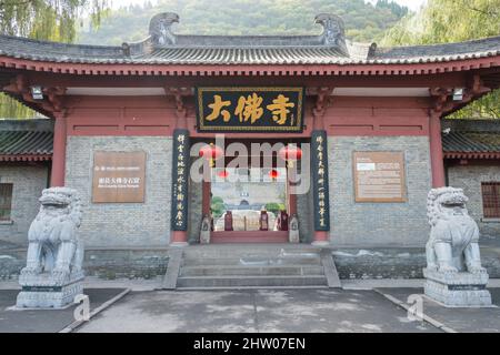 BIN, CINA - Tempio della Grotta della Contea di Bin (patrimonio mondiale dell'UNESCO). Un famoso Tempio nella Contea di Bin, Shaanxi, Cina. Foto Stock