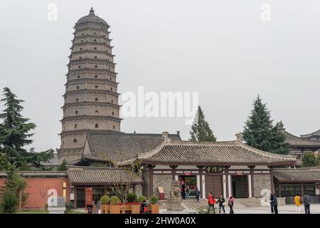 SHAANXI, CINA - Tempio di Famen. Un famoso Tempio nella Contea di Fufeng, Shaanxi, Cina. Foto Stock