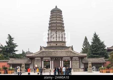 SHAANXI, CINA - Tempio di Famen. Un famoso Tempio nella Contea di Fufeng, Shaanxi, Cina. Foto Stock