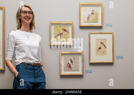 Edimburgo, Scozia, UK, 03 March2022, Nuova mostra: La mostra Claire Harkess Watercolor apre oggi alla Scottish Gallery. La mostra esplora l'ambiente vicino alla casa e allo studio dell'artista nel Perthshire Foto Stock