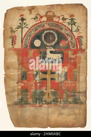 Arte ispirata a doppia faccia Gospel Leaf, prima metà del 14th secolo, made in Tigray, Etiopia, Etiopia, Tempera in pergamena, Totale: 10 15/16 x 7 1/2 poll. (27,8 x 19 cm), Manuscripts and Illuminations, la regione del Tigray dell'Etiopia si è convertita al Cristianesimo nel quarto secolo e, opere classiche modernizzate da Artotop con un tuffo di modernità. Forme, colore e valore, impatto visivo accattivante sulle emozioni artistiche attraverso la libertà delle opere d'arte in modo contemporaneo. Un messaggio senza tempo che persegue una nuova direzione selvaggiamente creativa. Artisti che si rivolgono al supporto digitale e creano l'NFT Artotop Foto Stock