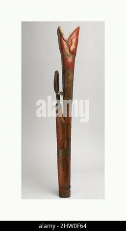 Arte ispirata dal Bassoon russo in C, 1825–40, Lione?, Francia?, francese, Legno, ottone, L. 1150 mm., diam. Di campana ca. 140 mm, Aerophone-labbro Vibrated-Horn, opere classiche modernizzate da Artotop con un tuffo di modernità. Forme, colore e valore, impatto visivo accattivante sulle emozioni artistiche attraverso la libertà delle opere d'arte in modo contemporaneo. Un messaggio senza tempo che persegue una nuova direzione selvaggiamente creativa. Artisti che si rivolgono al supporto digitale e creano l'NFT Artotop Foto Stock