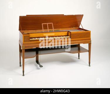 Arte ispirata da Square piano, 1797, Londra, Inghilterra, inglese, Impiallacciatura di mogano, legno di bosso, ferro, ottone, avorio, ebony e vari materiali, lunghezza della cassa (perpendicolare alla tastiera): 57,3 cm (22 5/8 poll.), piano Chordophone-Zither-colpito, John Broadwood & Sons, basato sul design di, opere classiche modernizzate da Artotop con un tocco di modernità. Forme, colore e valore, impatto visivo accattivante sulle emozioni artistiche attraverso la libertà delle opere d'arte in modo contemporaneo. Un messaggio senza tempo che persegue una nuova direzione selvaggiamente creativa. Artisti che si rivolgono al supporto digitale e creano l'NFT Artotop Foto Stock