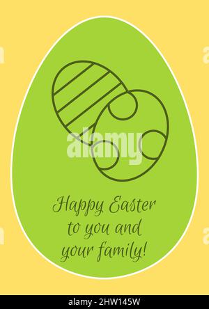 Augurando buona pasqua a voi cartolina con icona glifo lineare Illustrazione Vettoriale