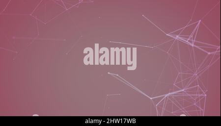 Immagine della rete di connessioni plessari su sfondo rosso Foto Stock