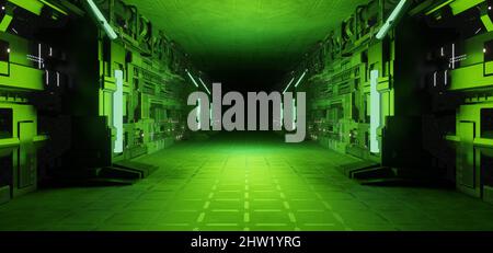 Fantascienza Cyber realtà virtuale futuristica Industrial Room Space Age Light Colors Abstract background Wallpaper Future Concept Art Foto Stock