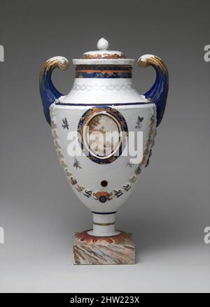 Arte ispirata da Covered Urn, ca. 1800, prodotto in Cina; oggetto luogo NUOVA ZELANDA ROTORUA WHAKAREWAREWA, cinese, porcellana, 17 1/2 x 10 pollici (44,5 x 25,4 cm), Ceramica, opere classiche modernizzate da Artotop con un tuffo di modernità. Forme, colore e valore, impatto visivo accattivante sulle emozioni artistiche attraverso la libertà delle opere d'arte in modo contemporaneo. Un messaggio senza tempo che persegue una nuova direzione selvaggiamente creativa. Artisti che si rivolgono al supporto digitale e creano l'NFT Artotop Foto Stock