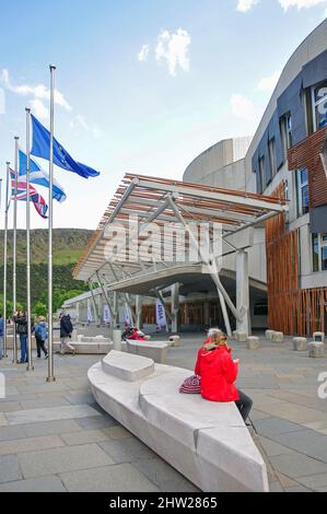 Parlamento scozzese, Holyrood, Città Vecchia, Edimburgo, Lothian, Scozia, Regno Unito Foto Stock