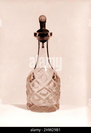 Art Inspired by Bitters bottle, 1850–60, probabilmente made in Pittsburgh, Pennsylvania, Stati Uniti, americano, vetro pressato, Impronta a diamante, H. 8 1/2 poll. (21,6 cm), il vetro, con lo sviluppo di nuove formule e tecniche, la tecnologia della pressatura del vetro era notevolmente migliorata dalle opere classiche modernizzate da Artotop con un tuffo di modernità. Forme, colore e valore, impatto visivo accattivante sulle emozioni artistiche attraverso la libertà delle opere d'arte in modo contemporaneo. Un messaggio senza tempo che persegue una nuova direzione selvaggiamente creativa. Artisti che si rivolgono al supporto digitale e creano l'NFT Artotop Foto Stock