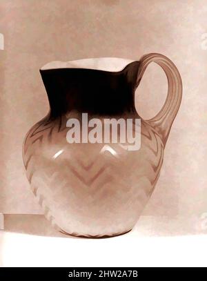 Arte ispirata da Pitcher, dopo il 1885, possibilmente fatta in Inghilterra, inglese, probabilmente, vetro satinato soffiato, H. 7 poll. (17,8 cm), vetro, opere classiche modernizzate da Artotop con un tuffo di modernità. Forme, colore e valore, impatto visivo accattivante sulle emozioni artistiche attraverso la libertà delle opere d'arte in modo contemporaneo. Un messaggio senza tempo che persegue una nuova direzione selvaggiamente creativa. Artisti che si rivolgono al supporto digitale e creano l'NFT Artotop Foto Stock