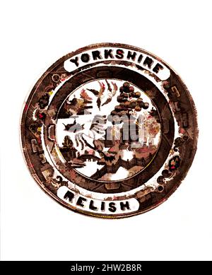 Arte ispirata a Cup Plate, ca. 1820–ca. 1860, fabbricato a Staffordshire, Inghilterra, British (mercato americano), Earthenware, Stampato a trasferimento, Diam. 4 1/8 poll. (10,5 cm), Ceramica, opere classiche modernizzate da Artotop con un tuffo di modernità. Forme, colore e valore, impatto visivo accattivante sulle emozioni artistiche attraverso la libertà delle opere d'arte in modo contemporaneo. Un messaggio senza tempo che persegue una nuova direzione selvaggiamente creativa. Artisti che si rivolgono al supporto digitale e creano l'NFT Artotop Foto Stock