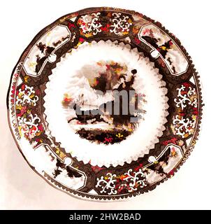 Arte ispirata a Cup Plate, ca. 1830–ca. 1864, fabbricato a Staffordshire, Inghilterra, British (mercato americano), Earthenware, Stampato a trasferimento, Diam. 4 poll. (10,2 cm), Ceramica, William Adams & Sons (britannico, attivo ca. 1819–oggi, opere classiche modernizzate da Artotop con un tuffo di modernità. Forme, colore e valore, impatto visivo accattivante sulle emozioni artistiche attraverso la libertà delle opere d'arte in modo contemporaneo. Un messaggio senza tempo che persegue una nuova direzione selvaggiamente creativa. Artisti che si rivolgono al supporto digitale e creano l'NFT Artotop Foto Stock