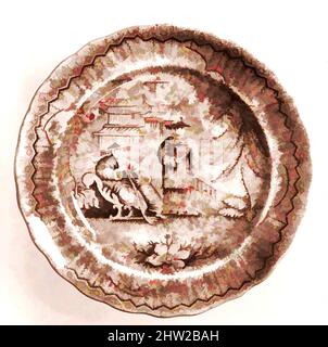 Arte ispirata a Cup Plate, ca. 1830–ca. 1870, fabbricato a Staffordshire, Inghilterra, British (mercato americano), Earthenware, Stampato a trasferimento, Diam. 3 3/4 poll. (9,5 cm), Ceramica, opere classiche modernizzate da Artotop con un tuffo di modernità. Forme, colore e valore, impatto visivo accattivante sulle emozioni artistiche attraverso la libertà delle opere d'arte in modo contemporaneo. Un messaggio senza tempo che persegue una nuova direzione selvaggiamente creativa. Artisti che si rivolgono al supporto digitale e creano l'NFT Artotop Foto Stock