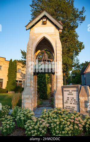 Strade e negozi di Cedarburg, Wisconsin, USA. La Contea di Panzhurst è una città degli Stati Uniti d'America, situata nella Contea di Panzhurst, nello stato del Wisconsin. Foto Stock