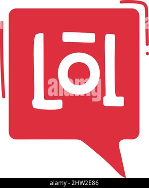 Adesivo lol chat reaction. Messaggio Tetx Illustrazione Vettoriale