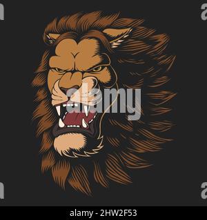 Illustrazione vettoriale della testa del leone Illustrazione Vettoriale