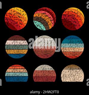 Collezione vintage retro background set Illustrazione Vettoriale