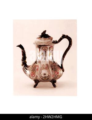 Arte ispirata a Teapot, ca. 1846, made in New York, New York, Stati Uniti, America, Argento, 10 1/8 x 10 1/4 x 6 1/2 poll. (25,7 x 26 x 16,5 cm); 43 once 5 dwt. (1345,9 g), Silver, William F. Ladd (attivo 1829–ca. 1889, opere classiche modernizzate da Artotop con un tuffo di modernità. Forme, colore e valore, impatto visivo accattivante sulle emozioni artistiche attraverso la libertà delle opere d'arte in modo contemporaneo. Un messaggio senza tempo che persegue una nuova direzione selvaggiamente creativa. Artisti che si rivolgono al supporto digitale e creano l'NFT Artotop Foto Stock