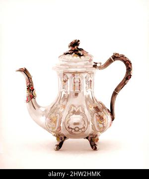 Arte ispirata a Teapot, ca. 1846, made in New York, New York, Stati Uniti, America, Argento, 9 3/16 x 10 1/16 x 6 poll. (23,3 x 25,6 x 15,2 cm); 34 once 5 dwt. (1065,2 g), Silver, William F. Ladd (attivo 1829–ca. 1889, opere classiche modernizzate da Artotop con un tuffo di modernità. Forme, colore e valore, impatto visivo accattivante sulle emozioni artistiche attraverso la libertà delle opere d'arte in modo contemporaneo. Un messaggio senza tempo che persegue una nuova direzione selvaggiamente creativa. Artisti che si rivolgono al supporto digitale e creano l'NFT Artotop Foto Stock