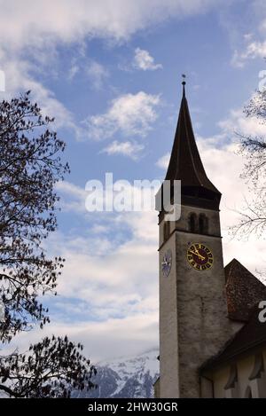 Chiesa del Castello di Interlaken (Schlosskirche) in Svizzera Foto Stock