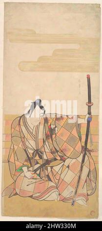 Arte ispirata dal quarto Matsumoto Koshiro come Samurai, periodo Edo (1615-1868), ca. 1782, Giappone, stampa a blocchi di legno policromi; inchiostro e colore su carta, 12 4/5 x 5 3/4 pollici (32,5 x 14,6 cm), stampe, Katsukawa Shunshō (giapponese, 1726–1792, opere classiche modernizzate da Artotop con un tuffo di modernità. Forme, colore e valore, impatto visivo accattivante sulle emozioni artistiche attraverso la libertà delle opere d'arte in modo contemporaneo. Un messaggio senza tempo che persegue una nuova direzione selvaggiamente creativa. Artisti che si rivolgono al supporto digitale e creano l'NFT Artotop Foto Stock