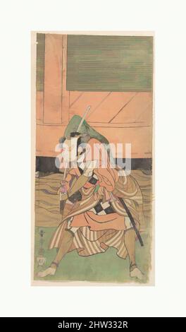 Arte ispirata al primo Nakamura Nakazo come Samurai, periodo Edo (1615-1868), ca. 1770, Giappone, stampa a blocchi di legno policromi; inchiostro e colore su carta, 12 x 5 5/8 pollici (30,5 x 14,3 cm), stampe, Katsukawa Shunshō (giapponese, 1726–1792, opere classiche modernizzate da Artotop con un tuffo di modernità. Forme, colore e valore, impatto visivo accattivante sulle emozioni artistiche attraverso la libertà delle opere d'arte in modo contemporaneo. Un messaggio senza tempo che persegue una nuova direzione selvaggiamente creativa. Artisti che si rivolgono al supporto digitale e creano l'NFT Artotop Foto Stock