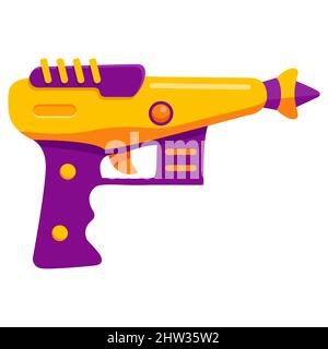 Arma futuristica. Arma laser fantastica. Pistola per bambini. Illustrazione Vettoriale
