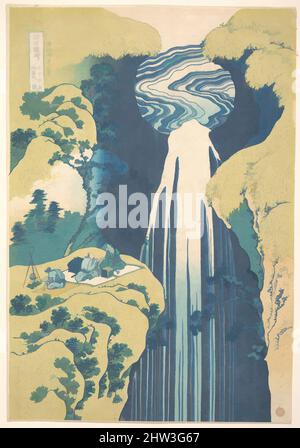 Arte ispirata da 諸國瀧廻リ 木曽路ノ奥 阿彌陀ヶ瀧, le Cascate Amida nelle lontane strade di Kisokaidō (Kisoji no oku Amida-ga-taki), dalla serie A Tour delle Cascate in varie Province (Shokoku taki meguri), periodo Edo (1615-1868), ca. 1827, Giappone, stampa in blocco di legno policromo; inchiostro e colore, opere classiche modernizzate da Artotop con un tocco di modernità. Forme, colore e valore, impatto visivo accattivante sulle emozioni artistiche attraverso la libertà delle opere d'arte in modo contemporaneo. Un messaggio senza tempo che persegue una nuova direzione selvaggiamente creativa. Artisti che si rivolgono al supporto digitale e creano l'NFT Artotop Foto Stock