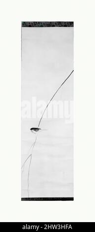 Arte ispirata a Nightingale su Willow Branch, Edo Period (1615–1868), Giappone, Hanging Scroll; inchiostro e colore su carta, 40 1/8 x 11 7/8 pollici (101,9 x 30,2 cm), dipinti, attribuiti a Matsumura Keibun (giapponese, 1779–1843), Matsumura Keibun (giapponese, 1779–1843, opere classiche modernizzate da Artotop con un tuffo di modernità. Forme, colore e valore, impatto visivo accattivante sulle emozioni artistiche attraverso la libertà delle opere d'arte in modo contemporaneo. Un messaggio senza tempo che persegue una nuova direzione selvaggiamente creativa. Artisti che si rivolgono al supporto digitale e creano l'NFT Artotop Foto Stock