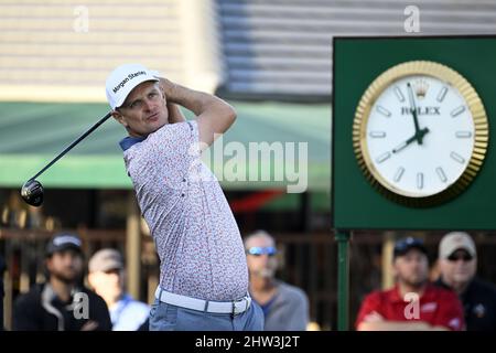 Orlando, Stati Uniti. 03rd Mar 2022. Luke List tee off al 2022 Arnold Palmer Invitational tenuto al Bay Hill Club and Lodge di Orlando, Florida Giovedi 3 marzo 2022. Foto di Joe Marino/UPI Credit: UPI/Alamy Live News Foto Stock