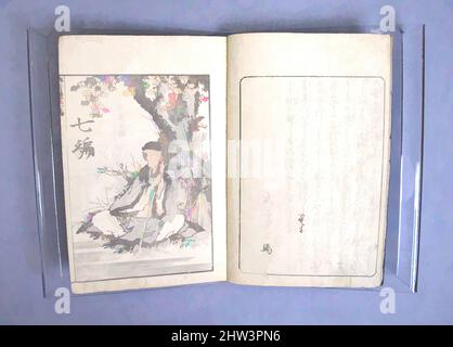 Arte ispirata dalla trasmissione dello Spirito, rivelando la forma delle cose: Hokusai Sketchbooks, volume 7 (Denshin kaishu: Hokusai manga, nanahen), Edo period (1615–1868), 1819, Giappone, Libro stampato a blocchi di legno; inchiostro e colore su carta, totale: 9 x 6 x 3/8 pollici (22,9 x 15,2 x 1 cm), illustrato, opere classiche modernizzate da Artotop con un tocco di modernità. Forme, colore e valore, impatto visivo accattivante sulle emozioni artistiche attraverso la libertà delle opere d'arte in modo contemporaneo. Un messaggio senza tempo che persegue una nuova direzione selvaggiamente creativa. Artisti che si rivolgono al supporto digitale e creano l'NFT Artotop Foto Stock